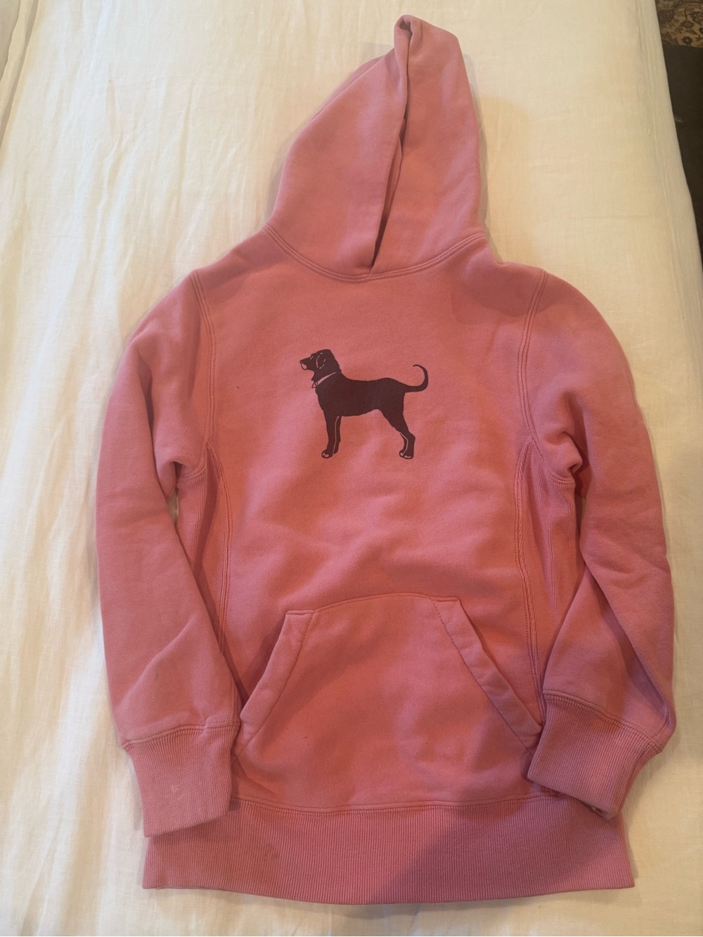 The Black Dog Pink Kids Hoodie with Dog Silhouette